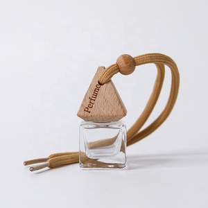 Botella de vidrio de Perfume transparente de lujo de 10ml, botella difusora vacía para coche, colgante con tapa de madera para aceite de fragancia - Product Image 5