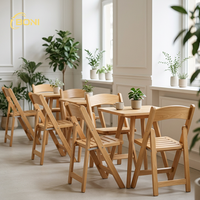 Chaise pliante de jardin en résine imitation bois marron pour événements extérieurs, équipement de location en gros pour événements, avec assise à lattes