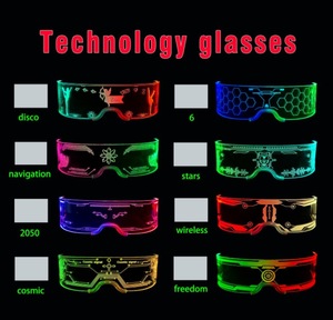 Lunettes LED RGB sans cadre colorées avec mode automatique pour les événements festifs - Lunettes LED de style <span class=keywords><strong>cyborg</strong></span> - Product Image 6