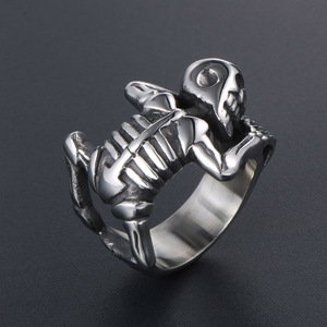 Skeleton Skull <b>Ring</b> <b>Titanium</b> Steel Men's Fashion Jewelry Gift SA511 - Product Image 3