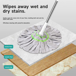 Mopa de Microfibra con Mango de Metal Resistente, para Uso en Seco y Húmedo, Mopa de <span class=keywords><strong>Limpieza</strong></span> con Sistema de Retorcido de Agua para <span class=keywords><strong>Limpieza</strong></span> del Hogar - Product Image 5