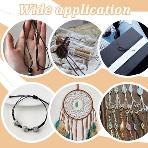 Cordoncino in Cotone Cerato Nero da 1mm, Lunghezza Personalizzabile, Filo per Macramè, Perline, Creazione di Gioielli, Bracciali, Collane, Forniture per Artigianato Fai-da-Te, <span class=keywords><strong>Borse</strong></span> - Product Image 5