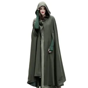 2022 European and American The Shawl Five-color Women Hooded Cape and Long Coat Spring and Autumn Casual Standard Plain Dyed