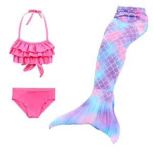 Sıcak satış yüksek kalite prenses çocuk mermaid mayo kızlar mermaid kuyruk yüzme mayo için