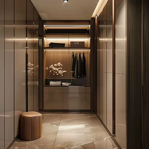 Fabricant de meubles sur mesure Meubles de chambre à coucher Armoire moderne modulaire en bois Design Garde-robe de chambre Style minimaliste - Product Image 1