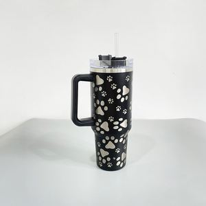 Gobelet isotherme personnalisé avec logo imprimé patte de chat, 40 oz (1200 ml), en acier inoxydable à double paroi, isolé sous vide, pour café - Product Image 4