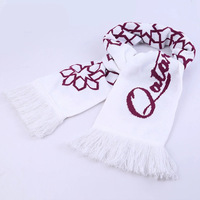 Écharpe longue personnalisée en tissu acrylique à motif feuilles et pois pour supporters de football américain et européen