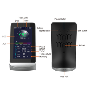 Monitor Analizador de Aire de Escritorio con Conexión WiFi, Detector Portátil Inteligente para Interiores con App Tuya, Medidor de CO2, TVOC, PM2.5, Pantalla LCD, Batería - Product Image 4