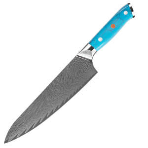 Couteau <span class=keywords><strong>de</strong></span> <span class=keywords><strong>chef</strong></span> en acier Damas KEENHOPE AUS-10, couteaux <span class=keywords><strong>de</strong></span> <span class=keywords><strong>cuisine</strong></span> japonais avec manche en résine composite <span class=keywords><strong>pierre</strong></span> turquoise bleue - Product Image 6