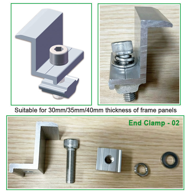 Anodized Aluminum 6005-T5 End Clamp Solar Panel Fixing Brackets for 35-50 mm Framed Solar Panel Installation · image 5