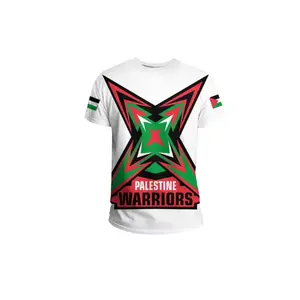 Venta al por mayor de mercancías en 3D de impresión Palestina gimnasio deporte Camiseta con bandera gráfica