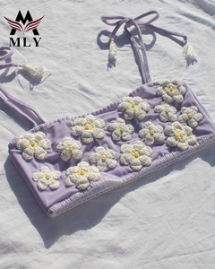 Mly g Dây Thong đồ bơi beachwear sexy sang trọng TIE DYE hoa Bikini Set cho phụ nữ tắm phù hợp với - Product Image 6