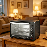 Four électrique domestique grand format avec 4 boutons de commande, four à rôtissoire pour cuire poulet, gâteaux et pain