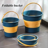 Seau de rangement pliable en plastique pour la maison, bac de rangement pliable, écologique, 42 cm, seau à eau pour les voyages