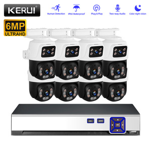 KERUI 6MPネットワークカメラ 8CH NVR <span class=keywords><strong>CCTV</strong></span>監視POEシステム 動体検知 PTZデュアルレンズ屋外カメラ ホームセキュリティシステム - Product Image 1