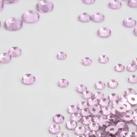 Perles de strass à coudre YAXI, 6 mm, en améthyste claire, en résine époxy, à dos plat, trou central, pour pendentifs et fournitures de bijoux