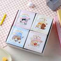 Cuaderno Cuadrado Mini A7 con Diseño de Dibujos Animados, con Bolígrafo, 100 Hojas en Blanco, 80GSM, Papelería Escolar para Niños, Venta al Por Mayor