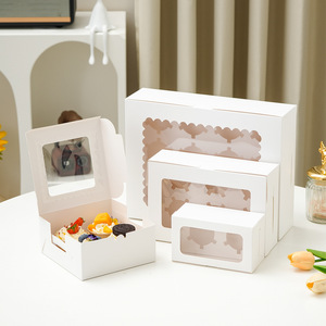 Boîte à gâteau carrée jetable écologique personnalisée, auto-élevante, en carton alimentaire, pour boulangerie, pain et mini-tartes - Product Image 4