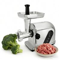 Hachoir à viande électrique 3-en-1 2000W, moulin à saucisses et machine à kibbeh, 3 lames, moteur en cuivre, acier inoxydable pour cuisine polyvalente