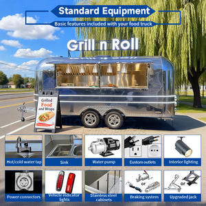 Remolque Comercial Vintage para Comida, Carrito Móvil para Pizza y Shawarma, Carrito para Hot Dogs y Helados - Product Image 3