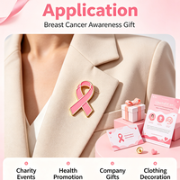 Épinglette personnalisée en métal émaillé avec ruban rose pour la sensibilisation au cancer du sein