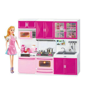 Ensemble <span class=keywords><strong>de</strong></span> cuisine pour enfants <span class=keywords><strong>maison</strong></span> en plastique ensemble d'accessoires <span class=keywords><strong>de</strong></span> meubles <span class=keywords><strong>de</strong></span> poupée et jouet <span class=keywords><strong>de</strong></span> poupée avec musique et lumière - Product Image 1