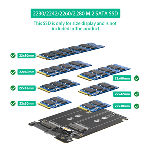 Tishric Adapter Card M.2 MSATA SSD Để <span class=keywords><strong>SATA</strong></span> Chuyển Đổi M.2 B Key Để <span class=keywords><strong>SATA</strong></span> SSD 2.5 Inch <span class=keywords><strong>SATA</strong></span> 3.0 Bao Vây Hỗ Trợ Máy Tính Xách Tay Máy Tính Để Bàn PC - Product Image 6