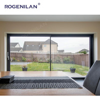 Portes coulissantes en aluminium Rogenilan AS2047, Schuifdeuren, double vitrage, Porte Maison Slides, Puertas Corredisas avec rail