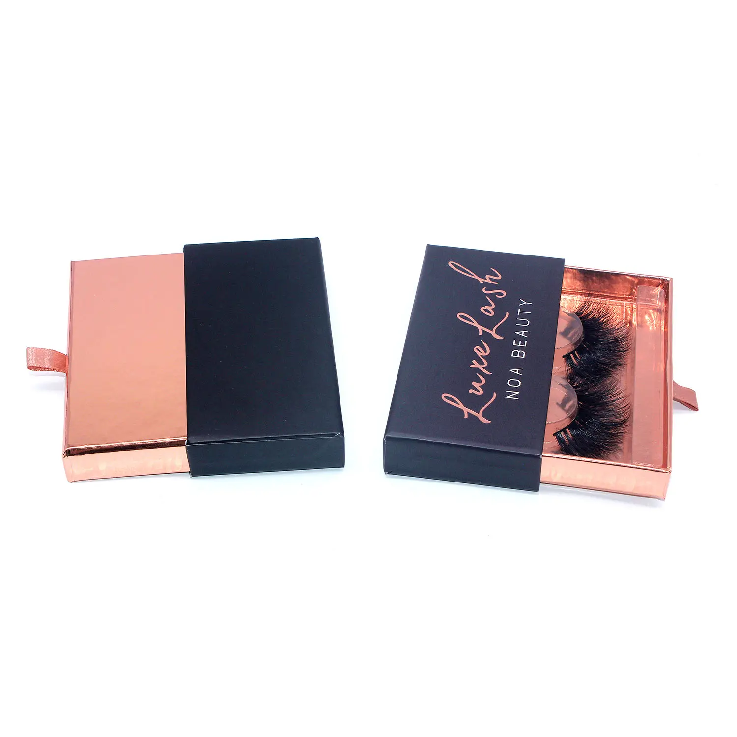 Pestañas de visón B334, impresión en caliente, cuadrado, negro mate, caja personalizada, brillo, papel vacío, caja de embalaje