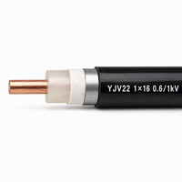 Câble d'alimentation YJV22 1*16mm2 à conducteur en cuivre, isolation XLPE, blindage en ruban d'acier, gaine en PVC, 0.6/1kV, prix usine