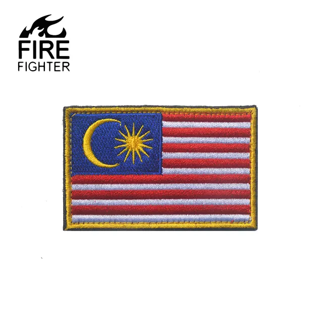 Broderie de tissu à choix multiples drapeau de Malaisie pour uniforme tactique autocollant pour vêtements appliques manches à coudre