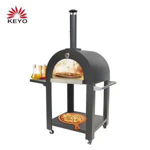 OEM ODM açık sigara içen barbekü ızgara ticari döner ahşap yakıtlı taşınabilir Pizza fırını