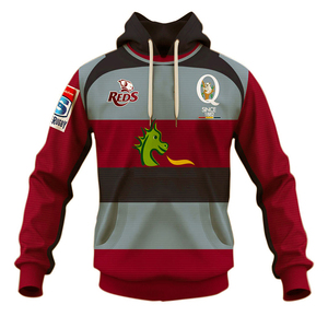 Felpa Rugby <span class=keywords><strong>a</strong></span> Maniche Lunghe <span class=keywords><strong>a</strong></span> <span class=keywords><strong>Righe</strong></span> Personalizzata, Maglia Classica <span class=keywords><strong>a</strong></span> <span class=keywords><strong>Righe</strong></span> Queensland Reds, Traspirante, Nuovo Articolo, Maglia Classica - Product Image 4