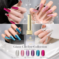 Yunzuan 15ml 6 Couleurs Vernis Gel Effet Œil de Chat en Verre Magnétique Scintillant UV LED Soak Off Gel à Ongles OEM ODM