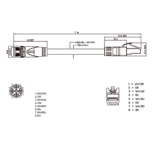 산업 자동화 카메라용 IP67 이더넷 황동 PUR PVC 전기 남성 M12 X-코드 RJ45 케이블 커넥터 어댑터 - Product Image 5