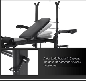 Rack de Squat Réglable avec <span class=keywords><strong>Banc</strong></span> de Musculation 22KG, Équipement de Gym Multifonctionnel en Métal pour Entraînement Complet du Corps - Product Image 5
