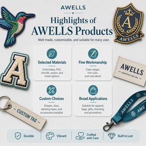 AWELLS Patch artisanal personnalisé en PVC souple, badge en caoutchouc 3D pour sacs à dos, trousses et accessoires pour enfants - Product Image 4