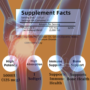 Cápsulas Blandas de Vitamina D3 Más Vendidas con 5000 UI de Vitamina D3, Suplementos Dietéticos Naturales que Apoyan la Salud Inmunológica - Product Image 3