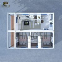 DYCE3 Casa Contenedor Portátil Contemporánea de 20 pies/40 pies, Plegable en 3 Partes, Estructura de Acero Prefabricada, Impermeable, Color Personalizado