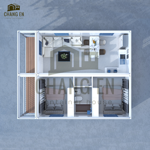 DYCE3 Maison Conteneur Portable Contemporaine 20 pieds 40 pieds, Préfabriquée à 3 Volets Extensibles avec <span class=keywords><strong>Cadre</strong></span> en Acier, Étanche, Couleur Personnalisable, Utilisation Bureau - Product Image 6