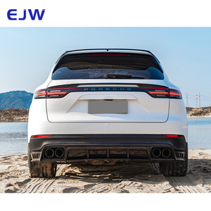 Para Porsche Cayenne 9Y0 2018-2022, Kit de carrocería de fibra de carbono MBJ mejorado, falda de labios delanteros y traseros específicos para automóviles, capó de aleta - Product Image 5
