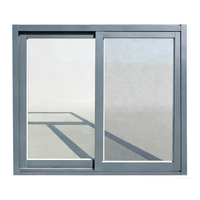 Ventanas Corredizas Horizontales de Aluminio Arquitectónico, Doble Acristalamiento, Rotura de Puente Térmico, Certificación ISO9001/CE, Modernas, para Sala de Estar de Hotel