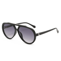 NWO T1815 Lunettes de soleil surdimensionnées à double pont et branches étroites, style rétro classique, tendance et originales, pour le voyage, nouveau style, vente en gros