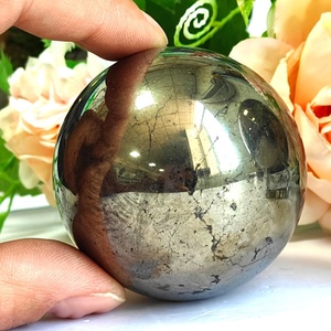 Esfera de Pirita Natural al por Mayor, Cristal Pulido de Alta Calidad para Sanación Reiki, Feng Shui, Color Dorado, Decoración para el Hogar y Colección - Product Image 2