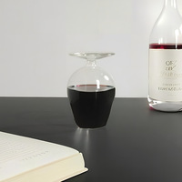 Verre à vin inversé 400 ml en borosilicate, gobelet à vin rouge, verre à cocktail inversable, vaisselle de bar