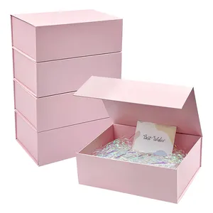 Benutzer definierte Luxus rosa Papier Magnet faltbare faltbare magnetische Geschenk box Kleidungs stück Kleidung Kleidung Verpackungs box