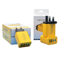 Chargeur de voyage multifonction personnalisable 65W PD à charge rapide, 2 ports USB-C, 2 ports USB-A, adaptateur secteur US/EU/UK pour téléphone portable
