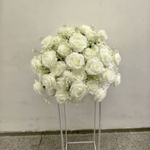 Nueva Llegada, Bola de Flores de Rosa Artificial de Seda Blanca 5D de Lujo y Alta Calidad, Grande de 60 cm, Centros de Mesa y Decoraciones para Bodas - Product Image 5