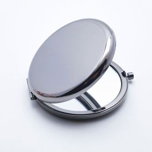 2024 Factory Price Pink Sublimation Blank Round Double Side Metal <b>Compact</b> Pocket Make up Hand Mirror for Travel - Product Image 5