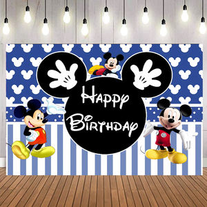 Bannière <span class=keywords><strong>de</strong></span> fond avec grand nœud imprimé <span class=keywords><strong>Minnie</strong></span> et Mickey Mouse pour fête d'enfants, décorations d'anniversaire - Product Image 3